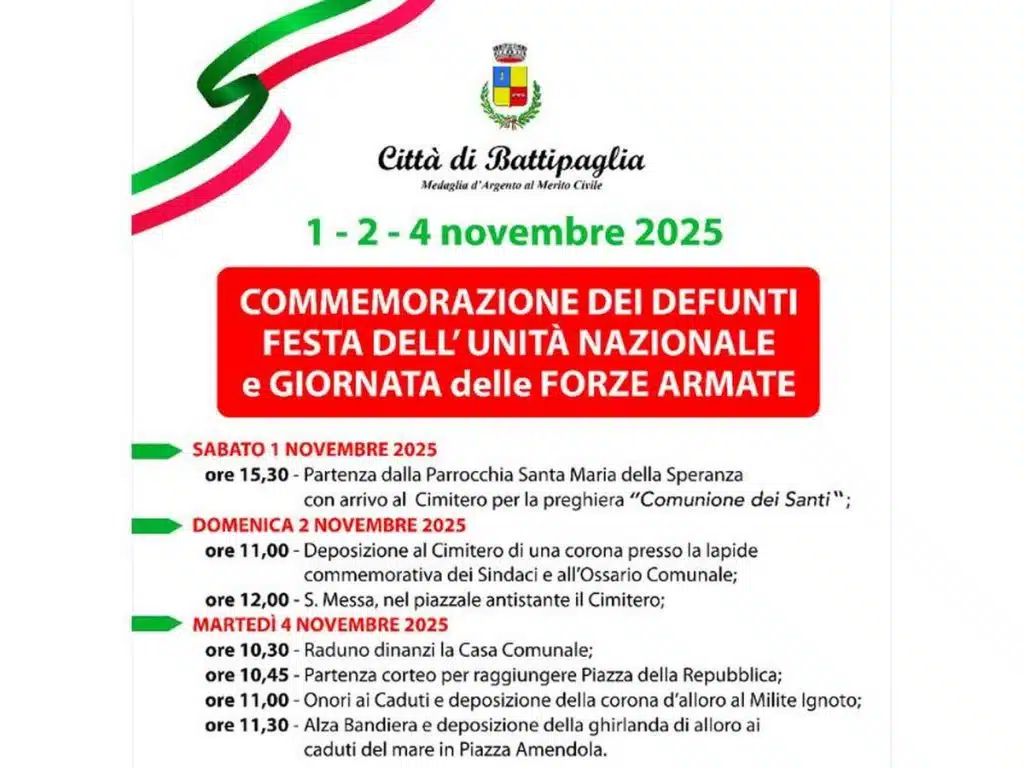 battipaglia celebrazioni defunti festa unità