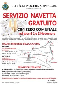 nocera superiore navetta gratuita cimitero 1-2 novembre