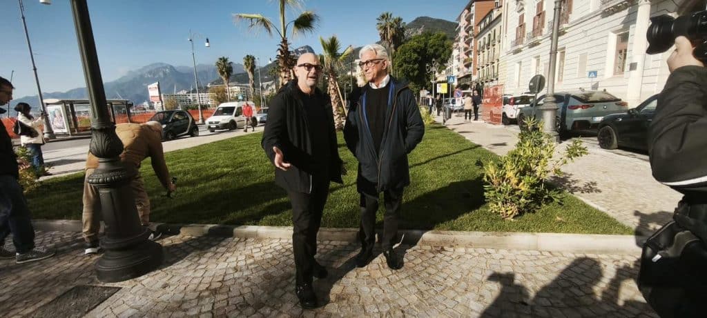 Salerno, inaugurato con De Luca il nuovo volto di piazza Cavour: completato il primo tratto dei lavori su via Roma