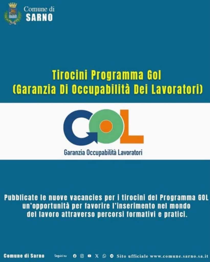sarno programma gol aperte candidature tirocini