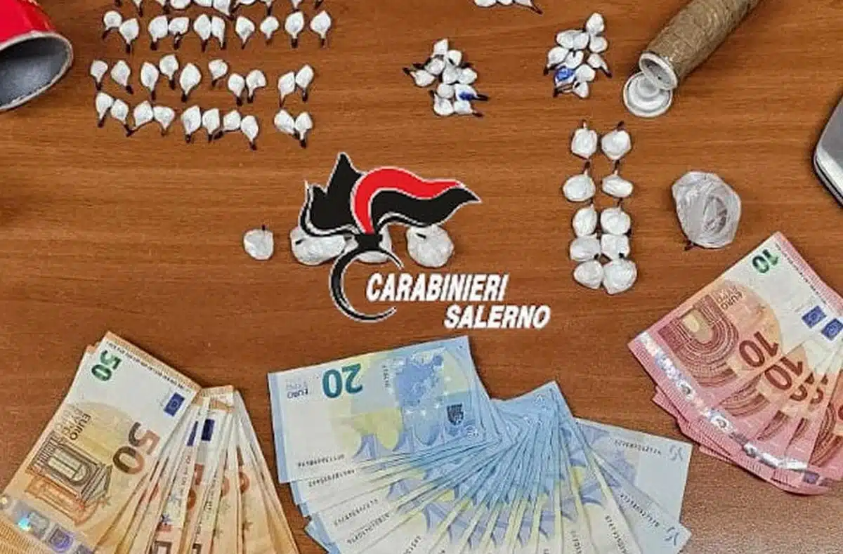 Pagani, 33enne arrestato per detenzione di cocaina ai fini di spaccio: sequestrati 64 grammi e contanti