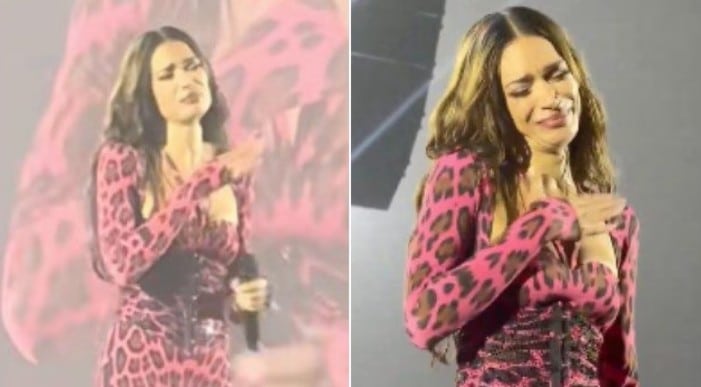 elodie scoppia piangere concerto eboli