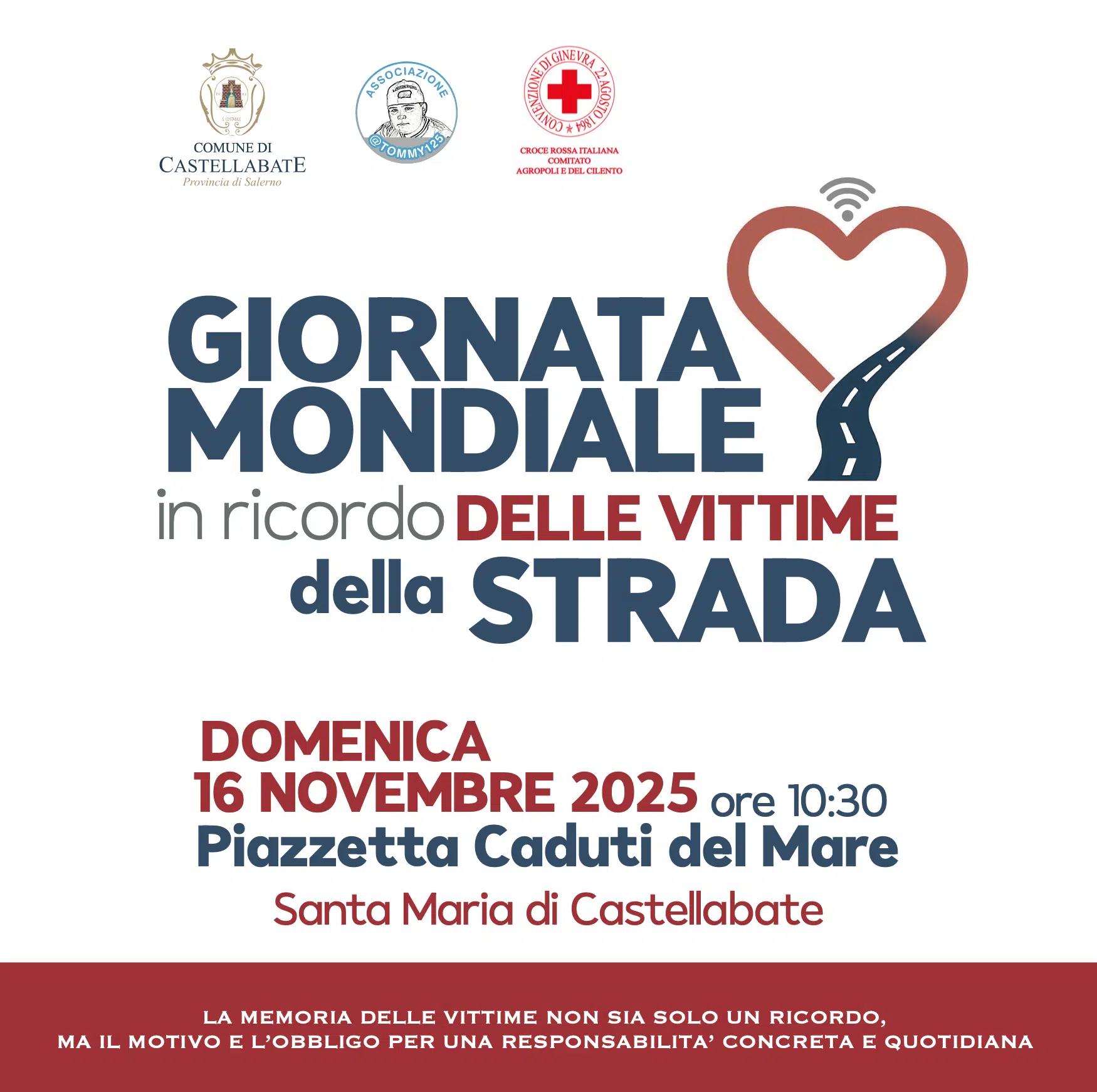 castellabate giornata mondiale vittime incidenti stradali campagna sensibilizzazione