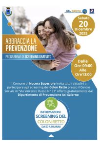 nocera superiore screening colon retto sabato 20 dicembre