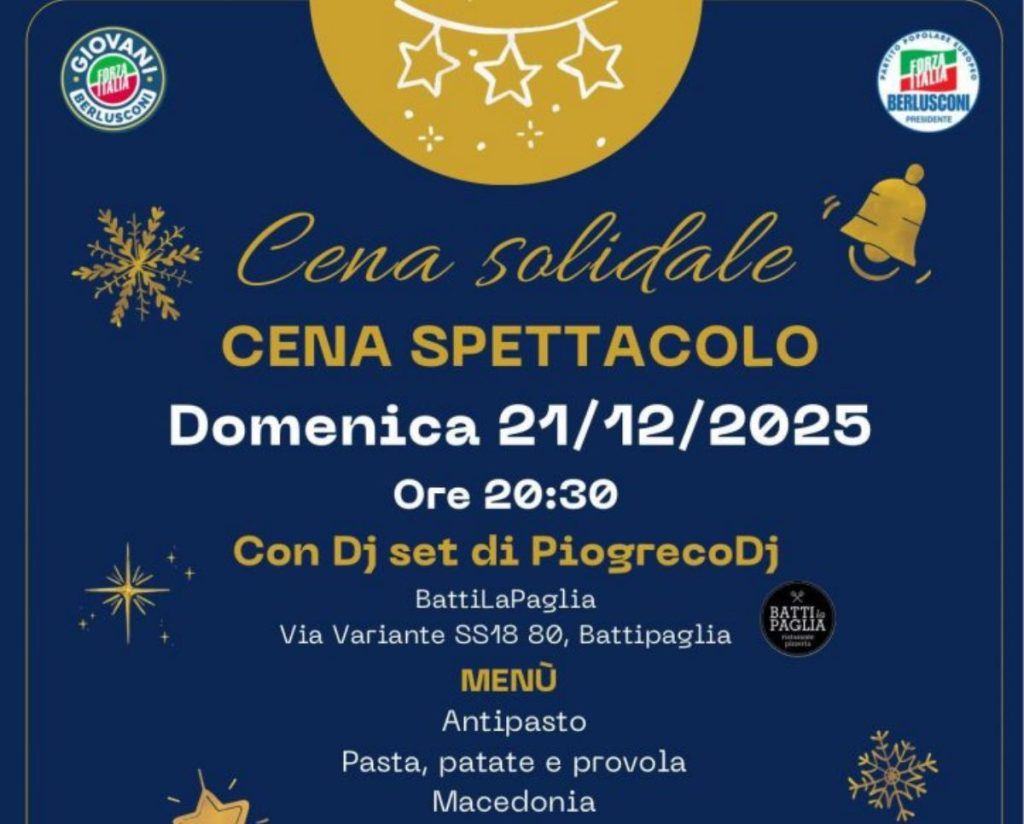 cena spettacolo battipaglia giovani forza italia