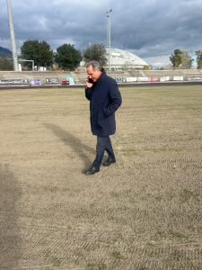 sopralluogo sindaco eboli stadio Dirceu lavori manto erboso