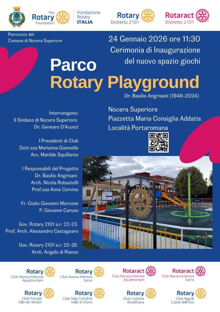 Nocera Superiore inaugura il Parco Rotary Playground: nuovo spazio inclusivo per bambini e famiglie