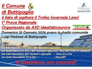 Battipaglia ospita il Trofeo Invernale Lanci: il 25 gennaio la 1ª prova regionale