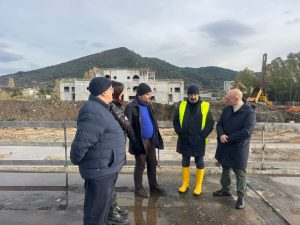 Nuovo Palazzetto dello Sport a San Leonardo, sopralluogo al cantiere: lavori in linea con il cronoprogramma